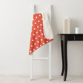 Oranje en witte poka Dots Sherpa Deken