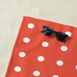 Oranje en witte poka Dots Strandlaken