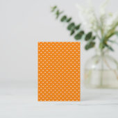 Oranje en witte poka Dots Visitekaartje (Staand voorkant)