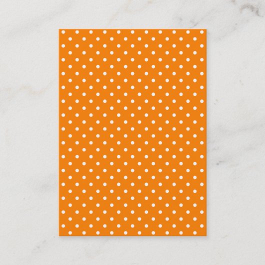 Oranje en witte poka Dots Visitekaartje (Voorkant)