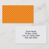 Oranje en witte poka Dots Visitekaartje (Voorkant / Achterkant)