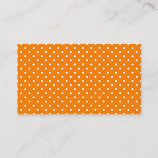 Oranje en witte poka Dots Visitekaartje (Voorkant)