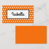 Oranje en witte polka stip Thanksgiving plaatskaar Plaatskaartje (Voorkant / Achterkant)
