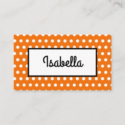 Oranje en witte polka stip Thanksgiving plaatskaar Plaatskaartje (Voorkant)