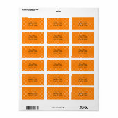 Oranje en witte polka stippen etiket (Full Sheet)