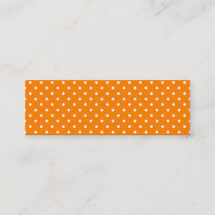 Oranje en witte polka stippen mini visitekaartje