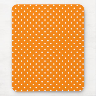 Oranje en witte polka stippen muismat