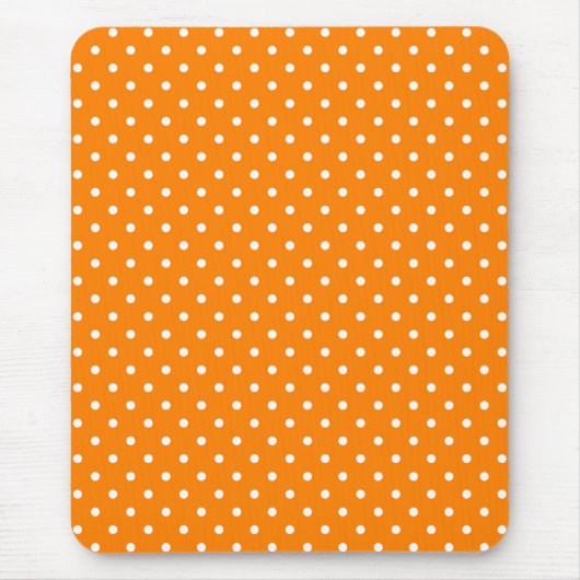 Oranje en witte polka stippen muismat (Voorkant)