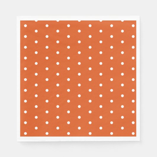 Oranje en witte polka stippen servet (Voorkant)