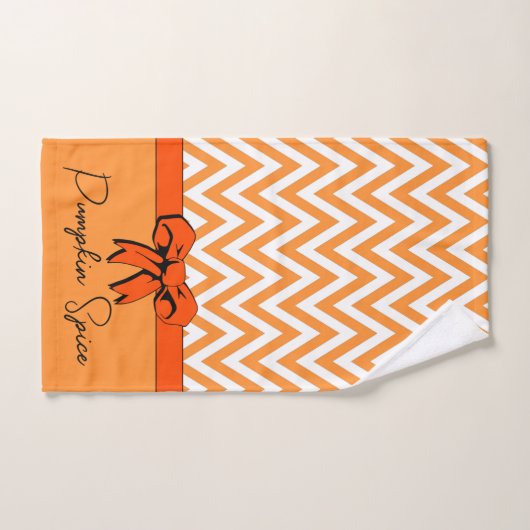 Oranje en witte pompoen spice Faux Bow, speciaal g Bad Handdoek (Handdoek)