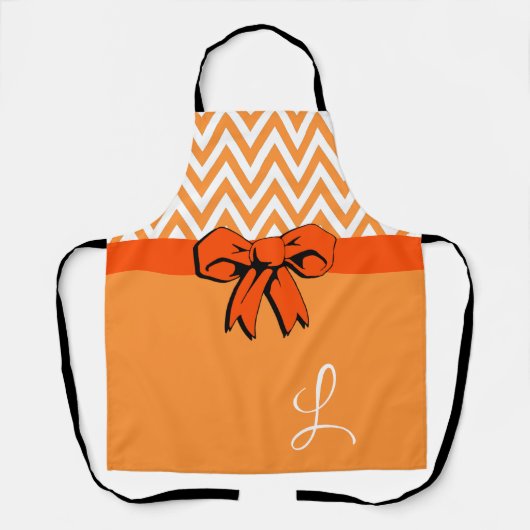 Oranje en witte pompoen spice Faux Bow, speciaal g Schort (Voorkant)