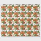 Oranje en witte pompoenen en wijnstokken cadeaupapier (Vlak)