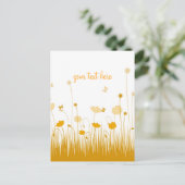 Oranje en Witte Poppies Meadow Script Briefkaart (Staand voorkant)