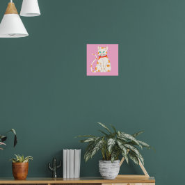 Oranje en witte Posters
