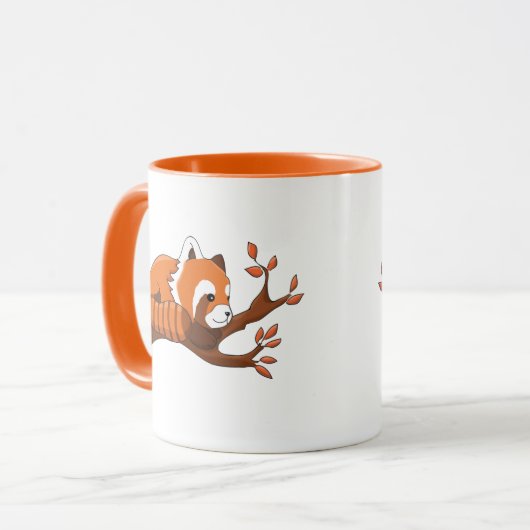 Oranje en witte rode Panda verzachten Mok (Voorkant links)