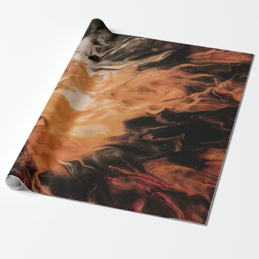 Oranje en witte rook cadeaupapier (Uitgerold)