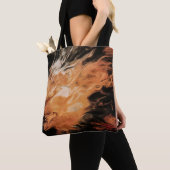 Oranje en witte rook tote bag (Dichtbij)
