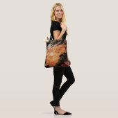 Oranje en witte rook tote bag (Op model)