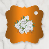 Oranje en Witte Rozen Bruiloft Bedankjes Labels (Achterkant)