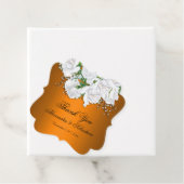 Oranje en Witte Rozen Bruiloft Bedankjes Labels (In situ)