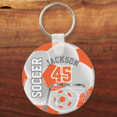 Oranje en witte ⚽ sleutelhanger (Achterkant)