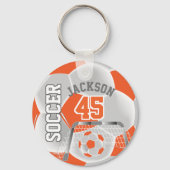 Oranje en witte ⚽ sleutelhanger (Achterkant)