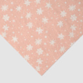 Oranje en witte sneeuwvlokken en kerststerren tissuepapier (Detail)