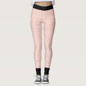 Oranje en witte speldenstang / zwarte sierstrip, n leggings (Voorkant)