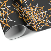 Oranje en witte spinnenweb cadeaupapier (Rol Hoek)