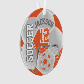 Oranje en witte ⚽ sport ornament (voorkant)