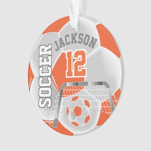 Oranje en witte ⚽ sport ornament (voorkant)