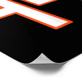 Oranje En Witte Srts Nummer 44 Jersey Uniform Pla Poster (Hoek)