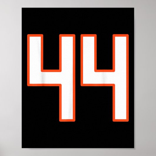 Oranje En Witte Srts Nummer 44 Jersey Uniform Pla Poster (Voorkant)