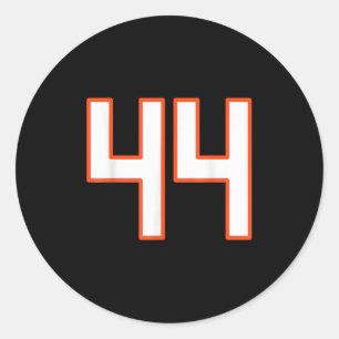 Oranje En Witte Srts Nummer 44 Jersey Uniform Pla Ronde Sticker
