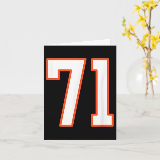 Oranje En Witte Srts Nummer 71 Jersey Uniform Pla Kaart (Gele Bloem)