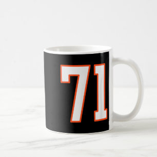 Oranje En Witte Srts Nummer 71 Jersey Uniform Pla Koffiemok