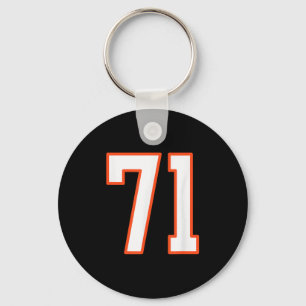 Oranje En Witte Srts Nummer 71 Jersey Uniform Pla Sleutelhanger