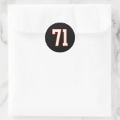 Oranje En Witte Srts Nummer 71 Jersey Uniforme Pla Ronde Sticker (Tas)