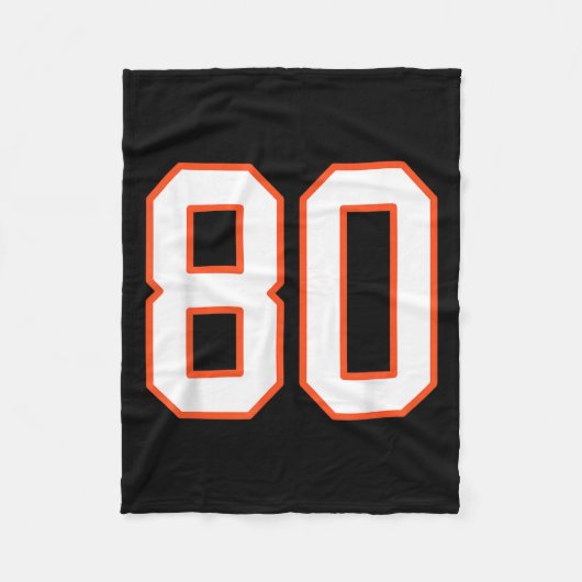 Oranje En Witte Srts Nummer 80 Jersey Uniforme Pla Fleece Deken (Voorkant)