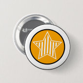 Oranje en witte ster Button (Voorkant /achterkant)
