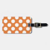 Oranje en Witte Stippen Bagagelabel (Voorkant horizontaal)