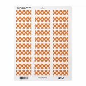 Oranje en Witte Stippen Etiket (Full Sheet)