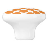Oranje en witte Stippen Keramische Knop (Zijkant)