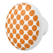Oranje en witte Stippen Keramische Knop (Rechts)
