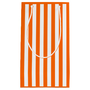 Oranje en witte streep klein cadeauzakje