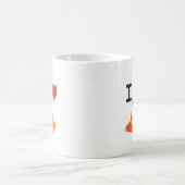 Oranje en witte streep verkeer kegel liefde hart koffiemok (Center)