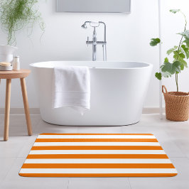 Oranje en Witte Strepen | Bewerkbare Kleuren Badmat