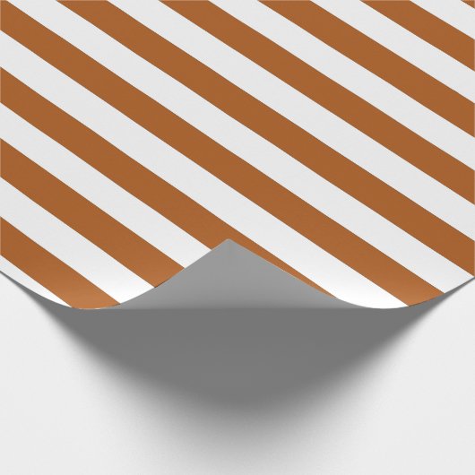 Oranje en witte strepen cadeaupapier (Hoek)