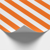 Oranje en witte strepen cadeaupapier (Hoek)