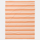 Oranje en witte strepen fleece deken (Voorkant)